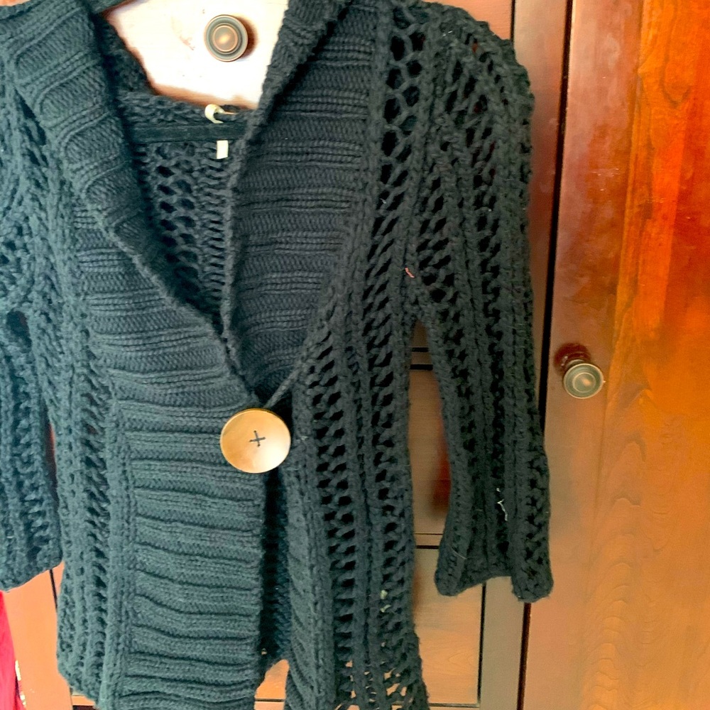 Black Free people knitted cardigan
